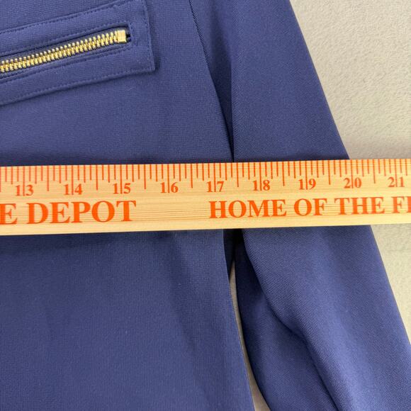 Boston Proper Women’s Blue Zip-Up Jacket w/ Gold Accents – Size L - Picture 7 of 8